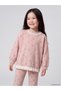 Peak New Season Pink Crew Neck Girls' Floral Sweatshirt.