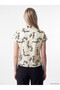 Sparkling Choices from Shining Store High Collar Embellished Buttoned Floral Blouse - 5