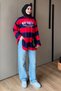 Women's 3 Thread Non-Printed Striped Crew Neck Tunic 390.5 Navy Blue - 6