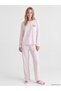 Sparkling Choices from Shining Store Zero Roba Collar Striped Women's Pajama Set