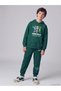 Peak New Season Green-Printed Boys' Thick Sweatsuit Set