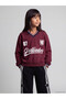 Özmarka New Season Burgundy Printed Girls' Sweatshirt