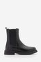 Women's Double Elastic Chelsea Casual Boots Panve Black - 3
