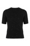 Women's Stone Detailed Crew Neck Short Sleeve Crop Knit Sweater - 2