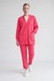 Buttoned Closure Cardigan Suit with Pants Fuchsia