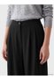 Peak New Season Black Elastic Waist Pleated Women's Fabric Trousers - 3