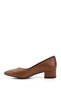 Tan Antique Gön Genuine Leather Pointed Toe Short Thick Heeled Women's Shoes 25172 - 6