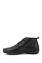 Women's Black Floater Lace-Up Genuine Leather Comfort Boots - 6