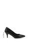 Women's Black Pointed Toe Thin Heeled Genuine Leather Stiletto - 3