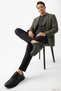 Men's Black Lace-Up Rubber Sole Genuine Leather Sneakers - 4