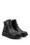Women's black zippered thick soled boots - 5