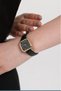 Perseph Gold Case Black Leather Cord Women Wrist Watch - 4
