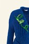 Green Embroidered Blue Color Cardigan - 4