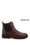 Women's Coffee Floater Rubber Sole Genuine Leather Chelsea Boots