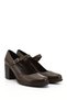 Brown Antique Heart Genuine Leather Round Toe Medium Heeled Rubber Sole Women's Shoes 24136 - 5