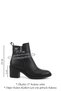 Women's Black Double Zipper Thick Heeled Boots - 3