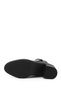 Women's Black Double Zipper Thick Heeled Boots - 7