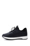 Men's Navy Blue Antique Lycra Rubber Laced Genuine Leather Comfort Sneaker - 5