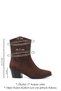 Women's Brown Suede Pointed Toe Chunky Heeled Cowboy Boots - 3