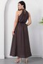 Halter Neck Leather Belted Polka Dot Dress K-261729 - 7