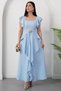 Square Neckline Shoulder and Skirt Ruffle Dress Grs4052 - 3