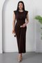 Crew Neck Gathered Side Buckle Dress K-251642 - 4