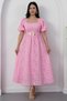 Square Neck Belted Dress Grs3980 - 5