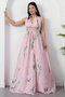 Halter neck floral dress with corsage k-262604 - 5