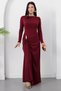 Crew Neck Waist Shoulder Buckle Dress K-262730 - 3
