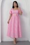 Square Neck Belted Dress Grs3980 - 6
