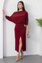 Boat Neck Waist Buckled Sandy Dress Dks1328 - 4