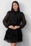 Round Neck Flocked Hem Chiffon Dress GRS3863 - 2