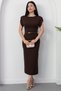 Crew Neck Flounce Sleeve Dress Dks3004 - 5