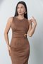 Beli Buckled Crew Neck Nubuck Dress Dks1343 - 2