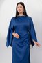 Low Neckline Bat Sleeve Satin Dress K-252767 - 2