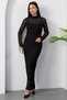 Mock Neck Long Sleeve Lined Lace Dress Dks1362-1 - 4