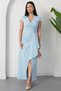 Double-Breasted Collar Skirt Pleated Slit Dress Jnl3115 - 7