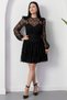 Crew Neck Layered Flocked Tulle Dress Ny3104 - 5