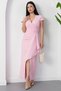 Double-Breasted Collar Skirt Pleated Slit Dress Jnl3115 - 5