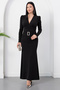 V-Neck Long-Sleeved Dress with Buckle at the Waist K-262757 - 3
