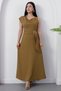 Wide Collar Waist Buckle Sleeveless Dress Grs3978 - 5