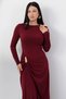 Crew Neck Waist Shoulder Buckle Dress K-262730 - 2