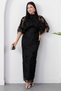 High Collar Sleeveless Glitter Dress Grs4153 - 6