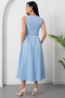 Square Neck Sleeveless Crepe Dress 2026-4558 - 8