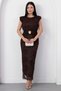 Oval collar buckle glitter dress grs4113 - 5