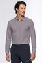 Men's Gray Long Sleeve Polo Collar Business T-Shirt 100% Cotton Buttoned Collar Regular Fit Daily Use