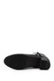 Women's Black Zippered Thick Heeled Genuine Leather Boots - 6