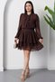 Collared Bowknot Skirt Layered Chiffon Dress with Lace Grs3890