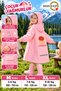 4 Color Children's Raincoat with Transparent Visor, Snap Fasteners and Zippered Carrying Bag - 5