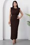 Bicycle collar waist buckled glitter dress grs4100 - 4